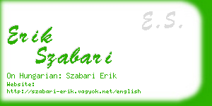 erik szabari business card